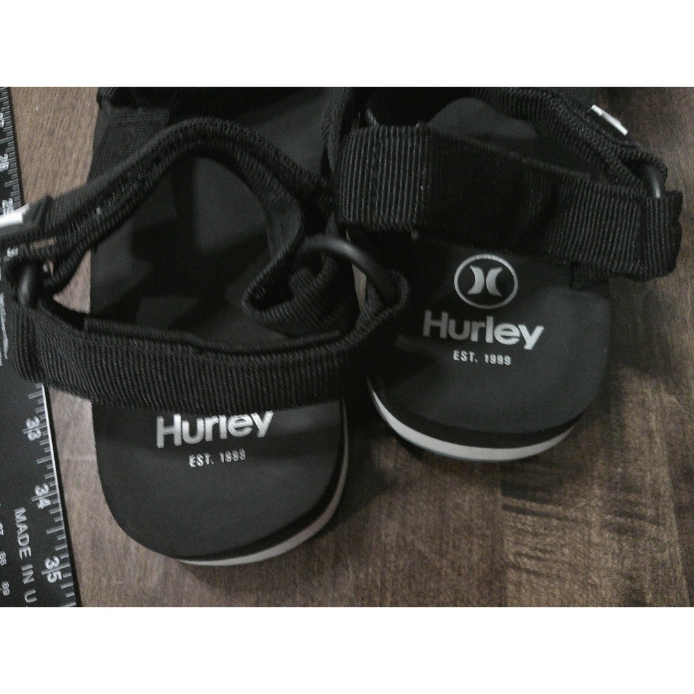 Hurley Strappy Sandals Women 8 Black Excellent Sporty Adjustable Hook-and-Loop - Picture 4 of 6